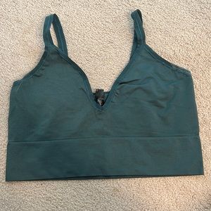 blue/greenish crop top